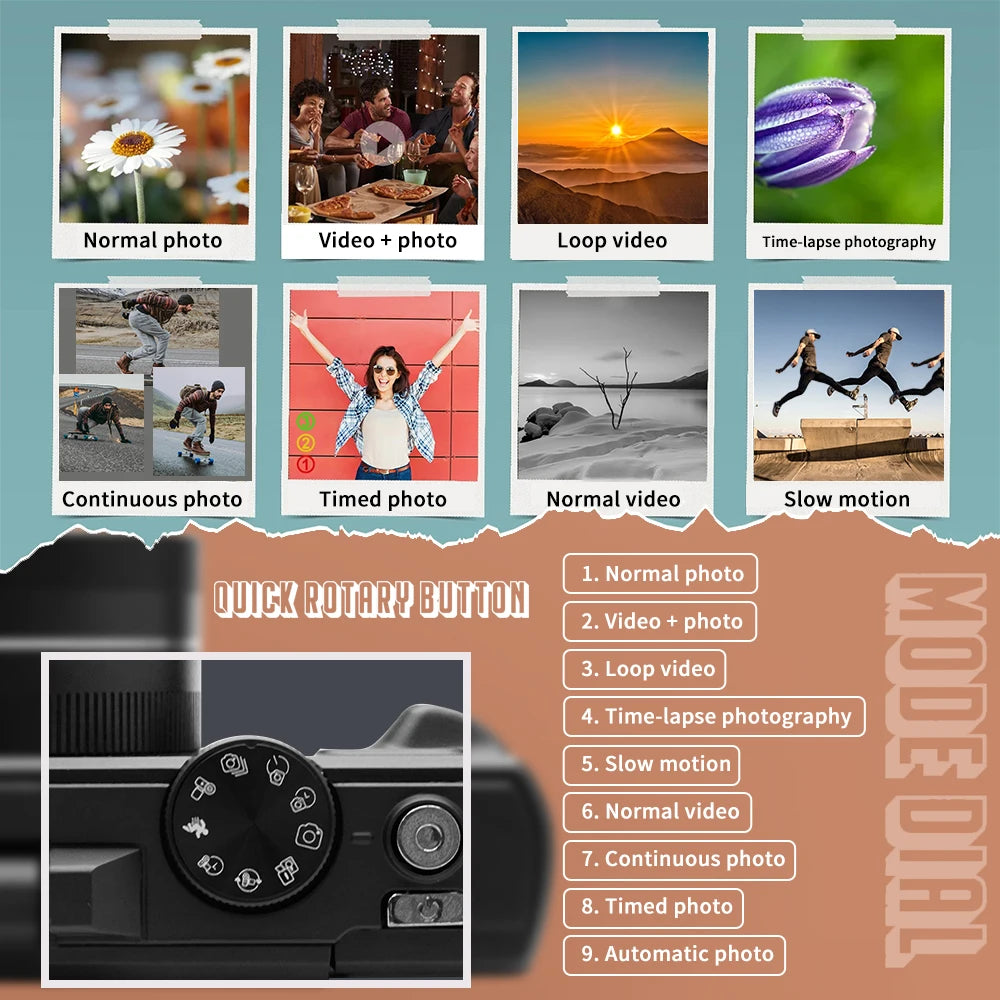 4K Digital Camera for Photography & 18X Digital Zoom 64MP Camera