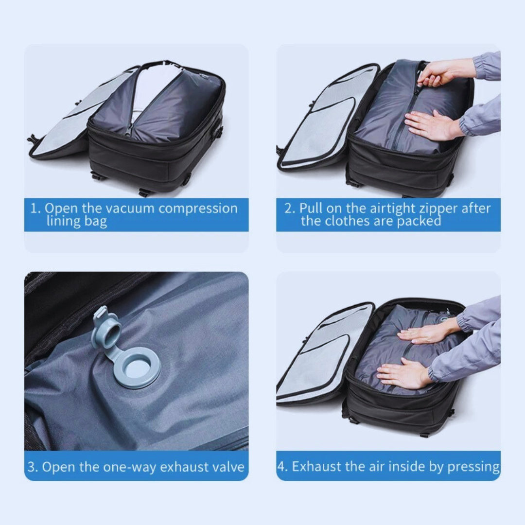 Men Travel Backpack Vacuum Compression 17 inch Laptop