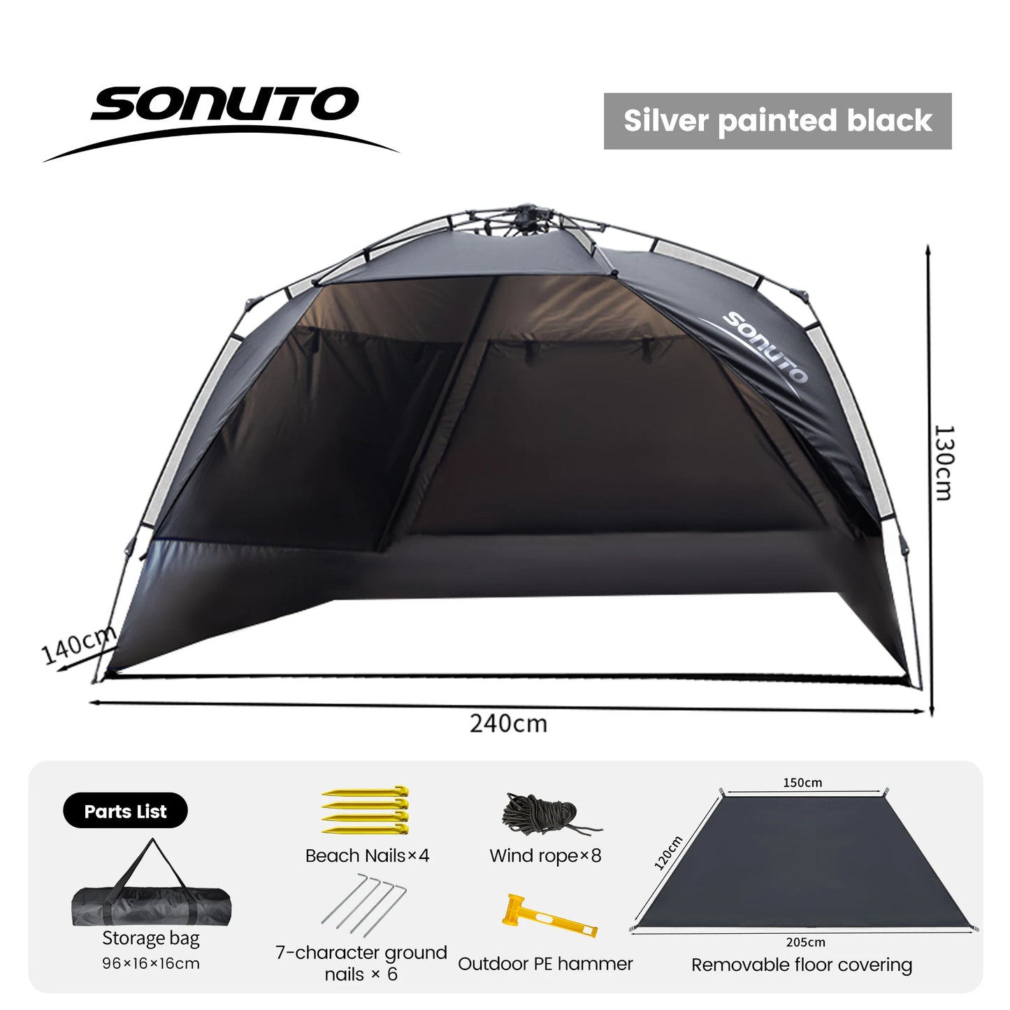 Outdoor 3-4P One-Touch Camping Tent
