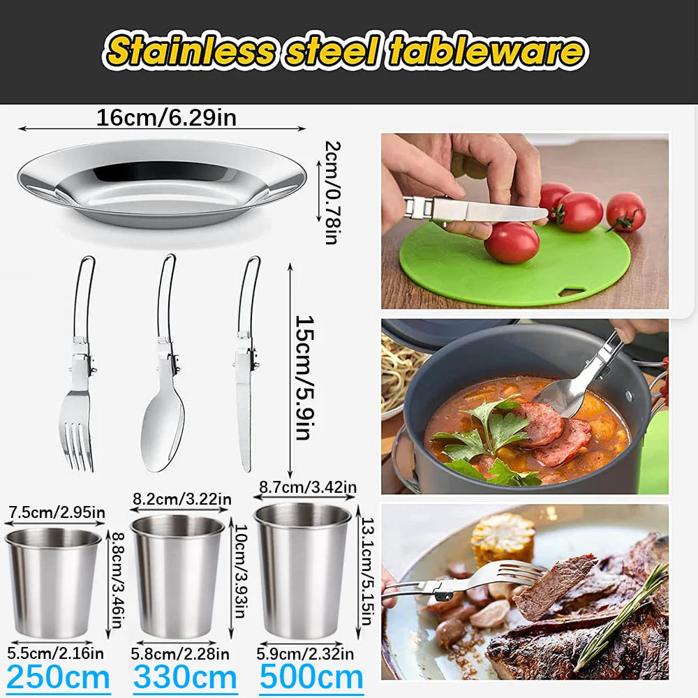 Camping Cookware Lightweight 2-3P Outdoor Set