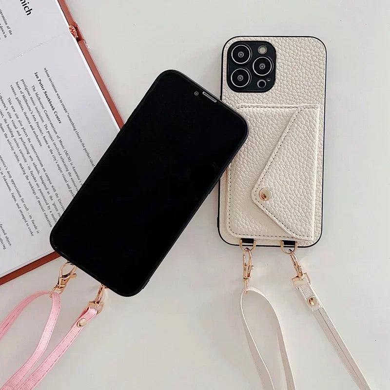 Crossbody Strap Lanyard Leather IPhone Case