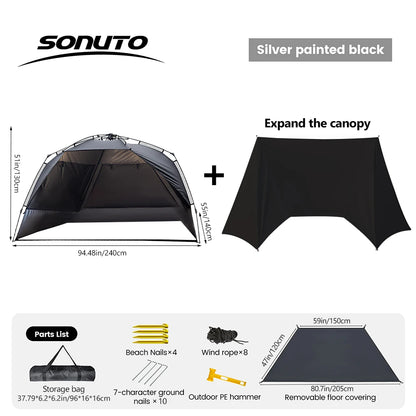 Outdoor 3-4P One-Touch Camping Tent