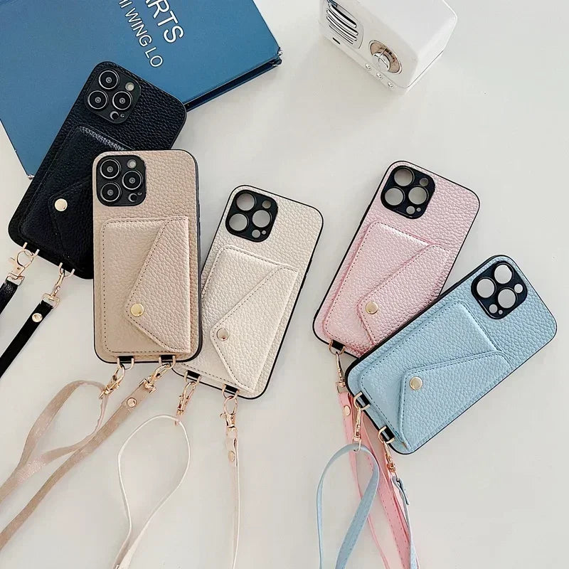 Crossbody Strap Lanyard Leather IPhone Case