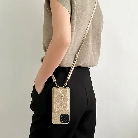 Crossbody Strap Lanyard Leather IPhone Case