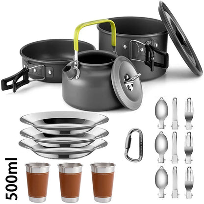 Camping Cookware Lightweight 2-3P Outdoor Set