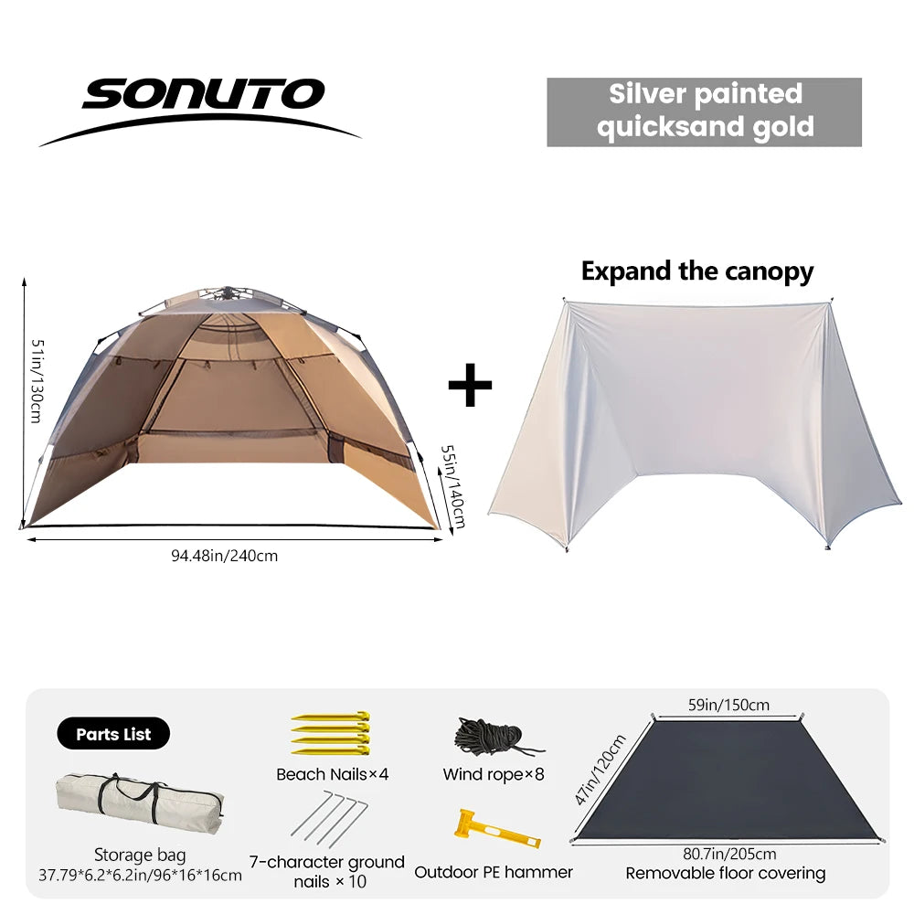 Outdoor 3-4P One-Touch Camping Tent